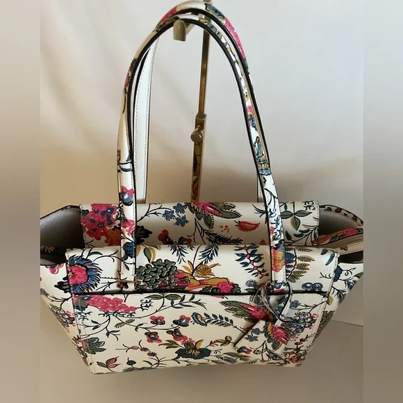 NWT Tory Burch Parker Floral Leather Tote - Picture 5 of 12